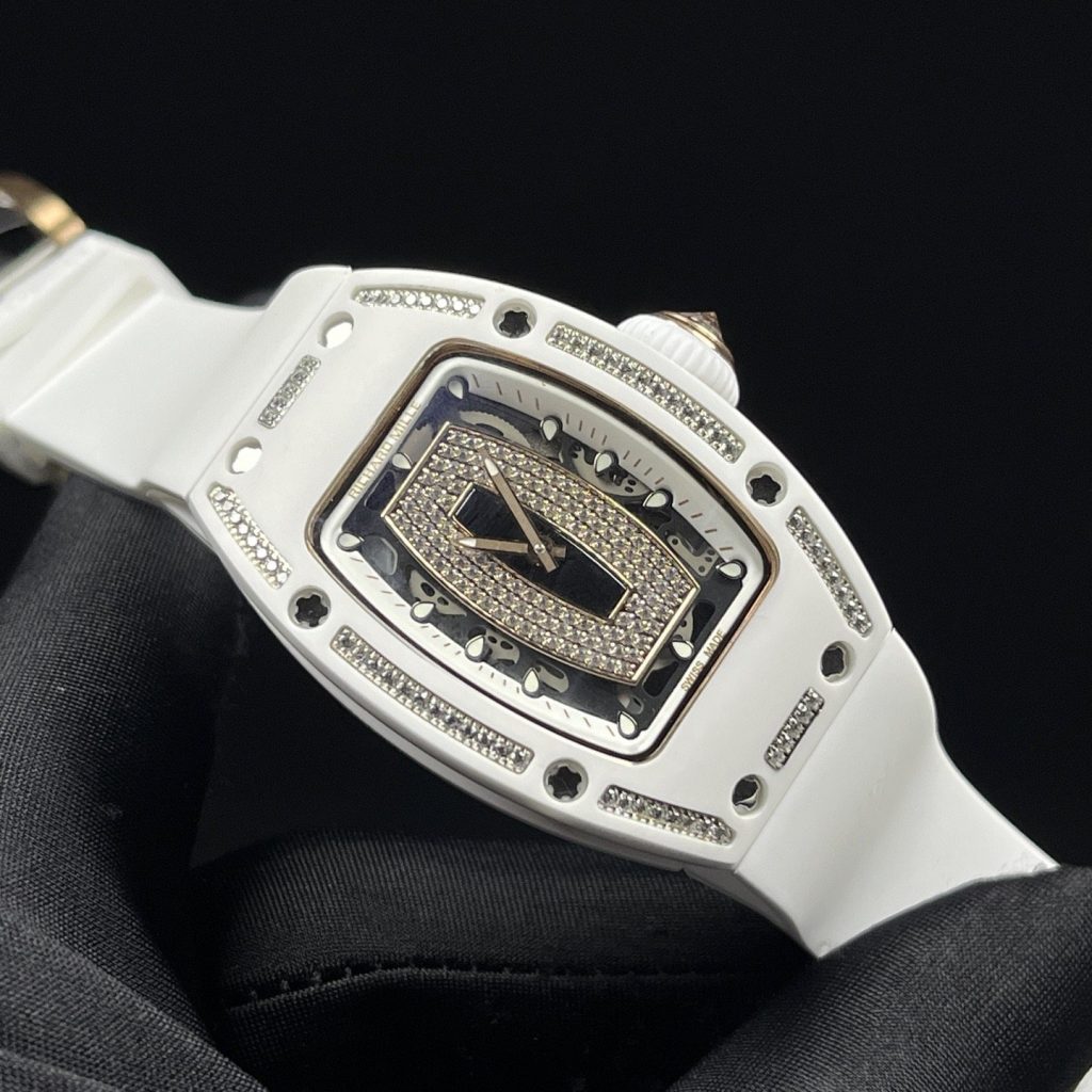 RICHARD MILLE RM07-01 WaRichard Mille RM Style Automatic Watch, Diamond Dial Index Rubber Straptch