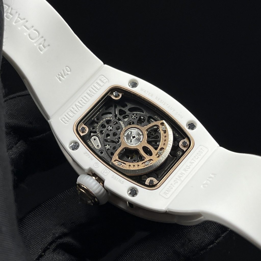 RICHARD MILLE RM07-01 WaRichard Mille RM Style Automatic Watch, Diamond Dial Index Rubber Straptch
