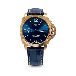 PANERAI Luminor Marina WaPanerai Luminor Style Automatic Watch, Blue Dial Leather Straptch