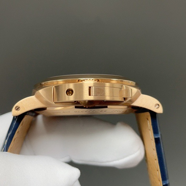 PANERAI Luminor Marina WaPanerai Luminor Style Automatic Watch, Blue Dial Leather Straptch