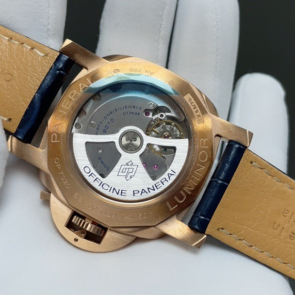 PANERAI Luminor Marina WaPanerai Luminor Style Automatic Watch, Blue Dial Leather Straptch