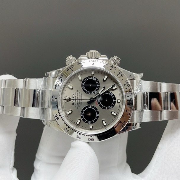 ROLEX Daytona WatchRolex Cosmograph Style Automatic Watch, Black Dial Metal Bracelet