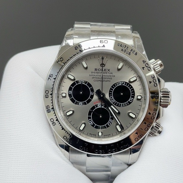 ROLEX Daytona WatchRolex Cosmograph Style Automatic Watch, Black Dial Metal Bracelet
