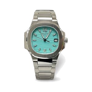 PATEK PHILIPPE Nautilus WatPatek Philippe Nautilus Style Automatic Watch, Blue Dial Date Metal Braceletch