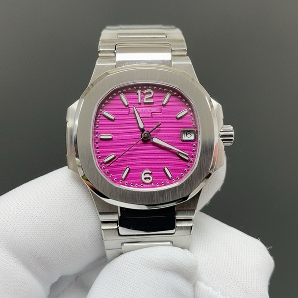 PATEK PHILIPPE Nautilus WatPatek Philippe Nautilus Style Automatic Watch, Blue Dial Date Metal Braceletch