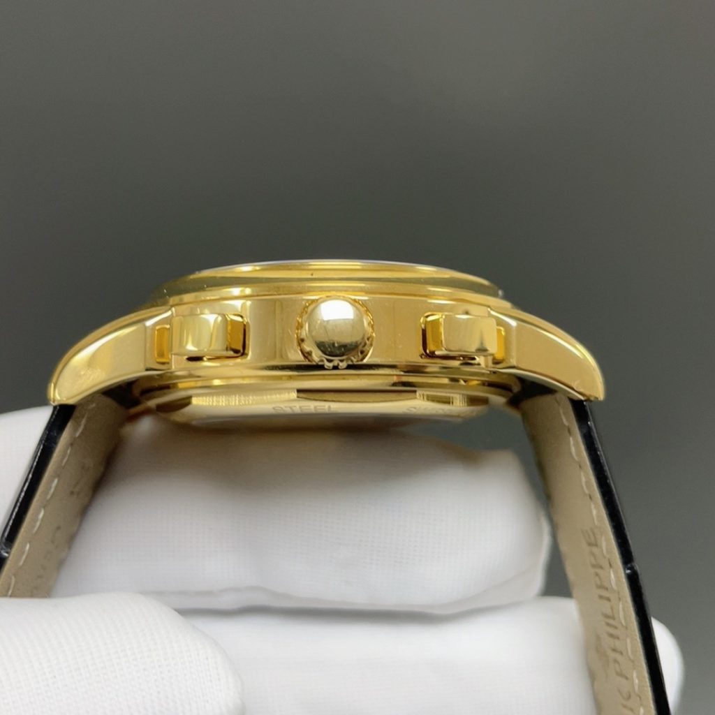 PATEK PHILIPPE Perpetual CalPatek Philippe Calatrava Style Automatic Watch, White Dial Diamond Index Perpetual Calendar Leather Strapendar Watch