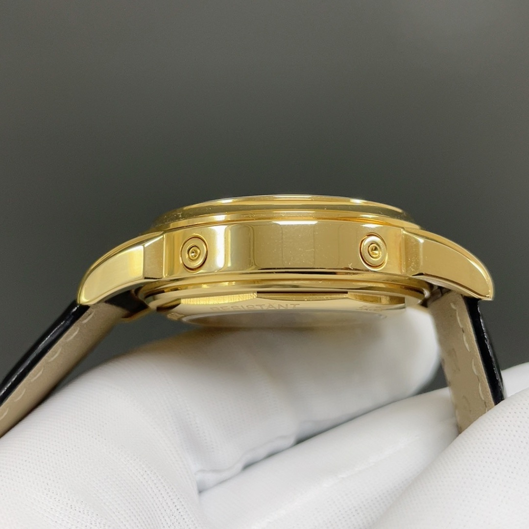 PATEK PHILIPPE Perpetual CalPatek Philippe Calatrava Style Automatic Watch, White Dial Diamond Index Perpetual Calendar Leather Strapendar Watch