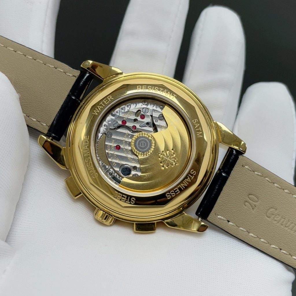 PATEK PHILIPPE Perpetual CalPatek Philippe Calatrava Style Automatic Watch, White Dial Diamond Index Perpetual Calendar Leather Strapendar Watch