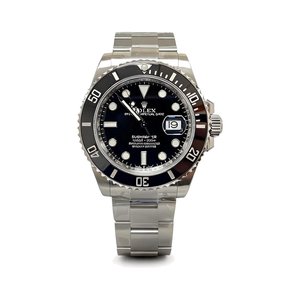 ROLEX Submariner WatchRolex Submariner Style Automatic Watch, Black Dial Metal Bracelet