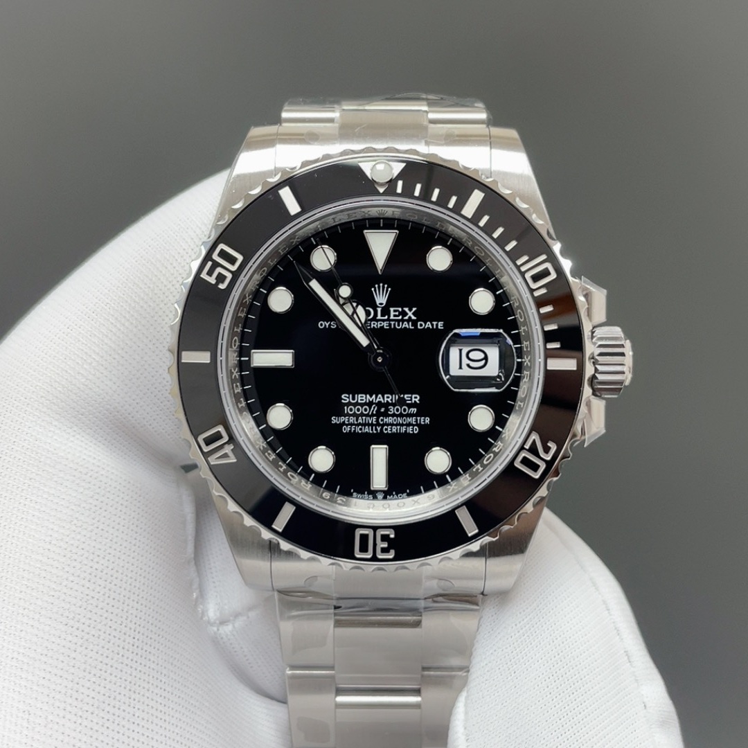 ROLEX Submariner WatchRolex Submariner Style Automatic Watch, Black Dial Metal Bracelet
