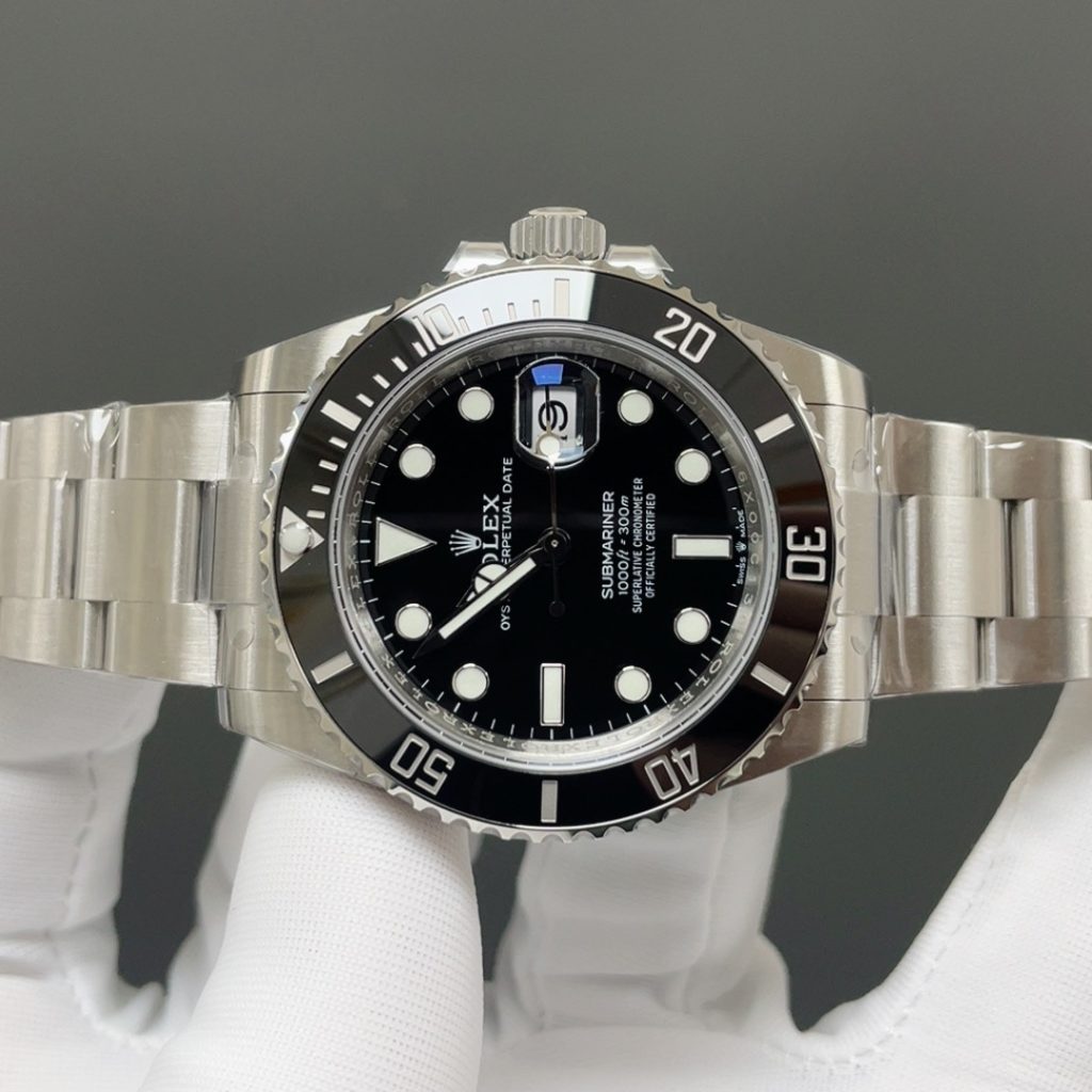 ROLEX Submariner WatchRolex Submariner Style Automatic Watch, Black Dial Metal Bracelet