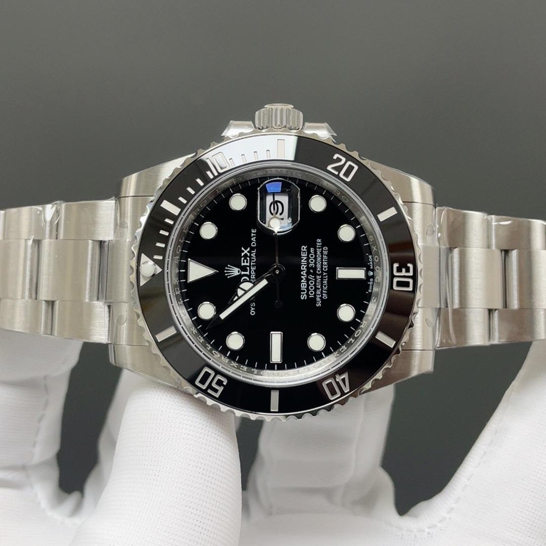 ROLEX Submariner WatchRolex Submariner Style Automatic Watch, Black Dial Metal Bracelet