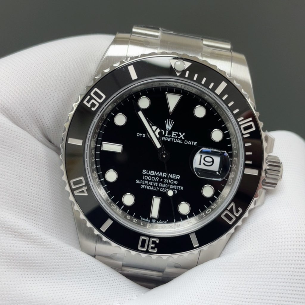 ROLEX Submariner WatchRolex Submariner Style Automatic Watch, Black Dial Metal Bracelet