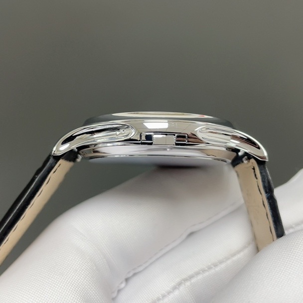Patek Philippe Officer WatchPatek Philippe Calatrava Style Automatic Watch, Blue Dial Date Leather Strap