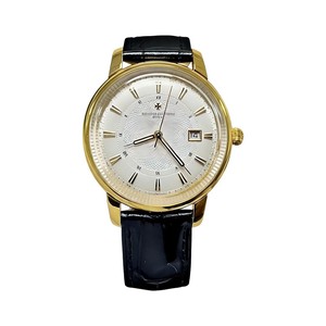 Vacheron Constantin OverseaVacheron Constantin Patrimony Style Automatic Watch, White Dial Roman Numeral Date Leather Straps Watch