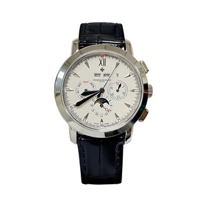 Vacheron Constantin TraditioVacheron Constantin Patrimony Style Automatic Watch, White Dial Roman Numeral Chronograph Leather Strapn Calendar Watch