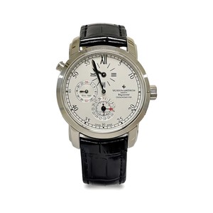Vacheron Constantin Malta DVacheron Constantin Patrimony Style Automatic Watch, White Dial Roman Numeral Date Leather Strapual Time Watch