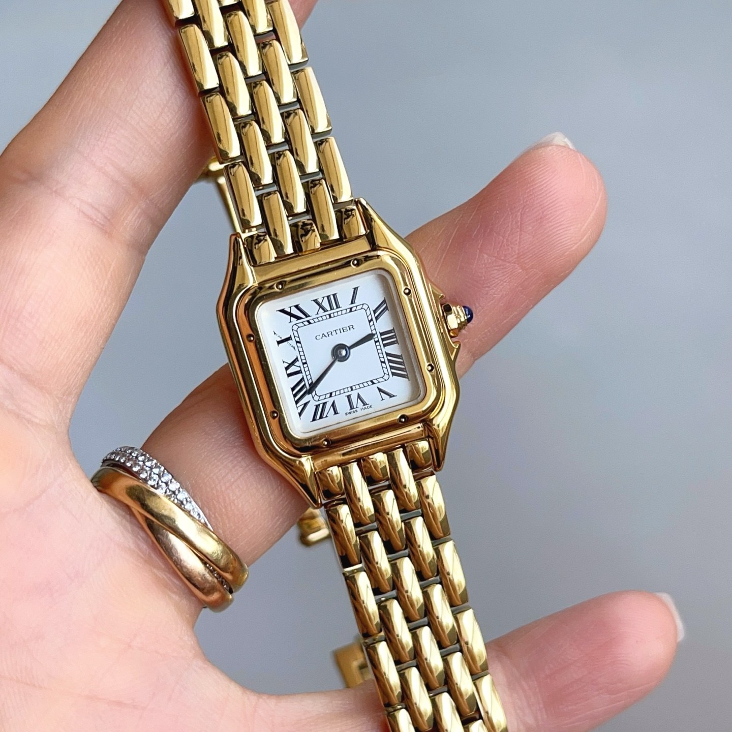 Cartier Panthere WatchCartier Panthère Style Quartz Watch, White Dial Roman Numeral Metal Bracelet