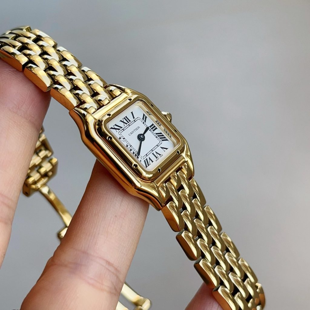 Cartier Panthere WatchCartier Panthère Style Quartz Watch, White Dial Roman Numeral Metal Bracelet