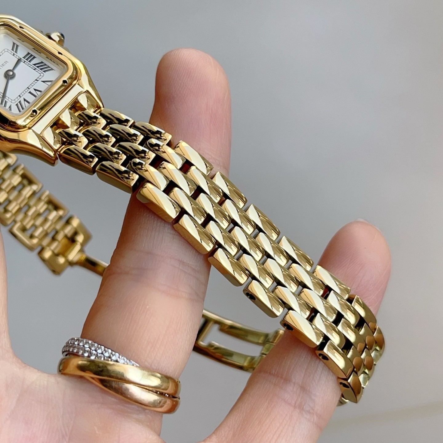 Cartier Panthere WatchCartier Panthère Style Quartz Watch, White Dial Roman Numeral Metal Bracelet