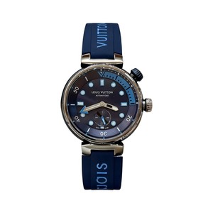 Louis Vuitton Diver WatchLouis Vuitton Tambour Style Automatic Watch, Blue Dial Rubber Strap