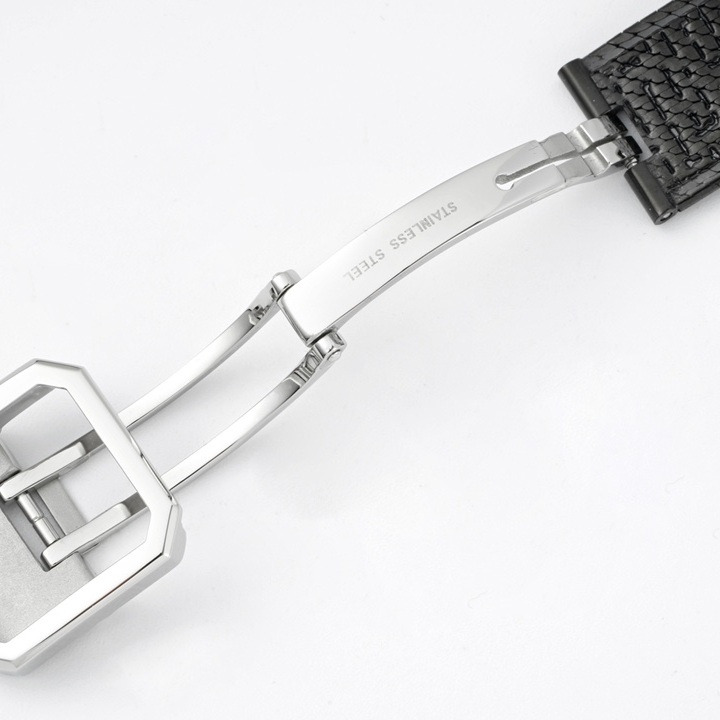 Chanel Boy Friend Style Quartz Watch, Black Dial Date Tweed Steel Bracelet