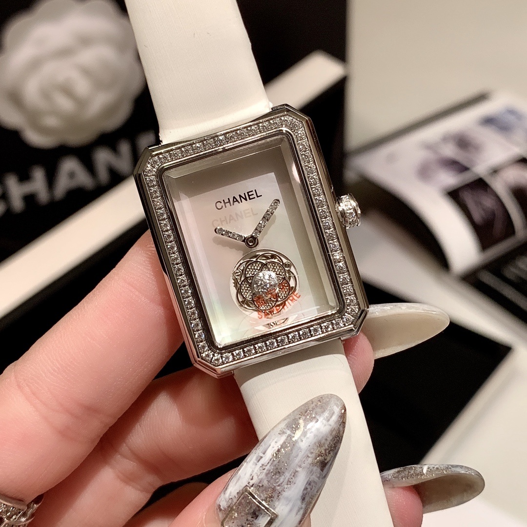 Chanel Premiere Style Tourbillon Watch, Mother-of-Pearl Skeleton Dial Diamond Set Octagonal Case