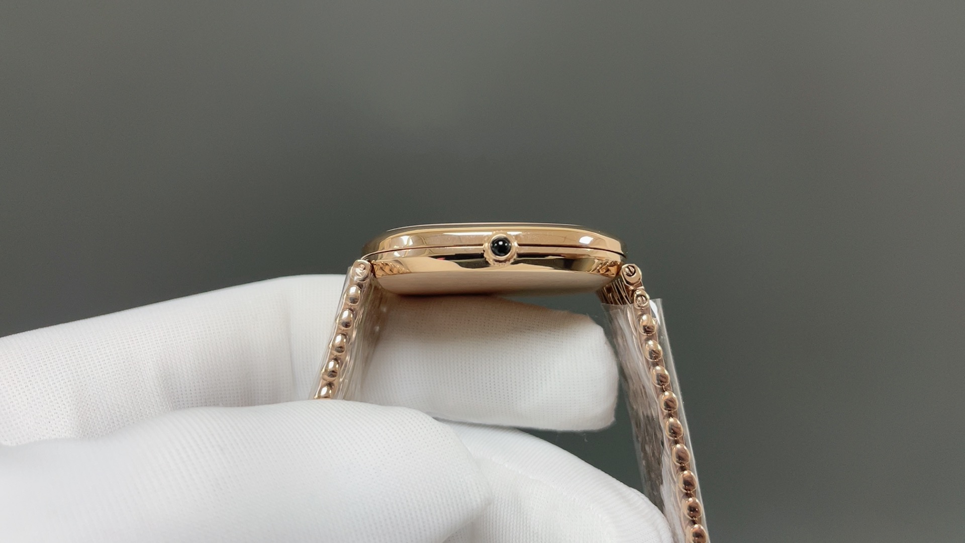 Patek Philippe Vintage Oval Watch, Silver Dial Rose-Gold Woven Bracelet