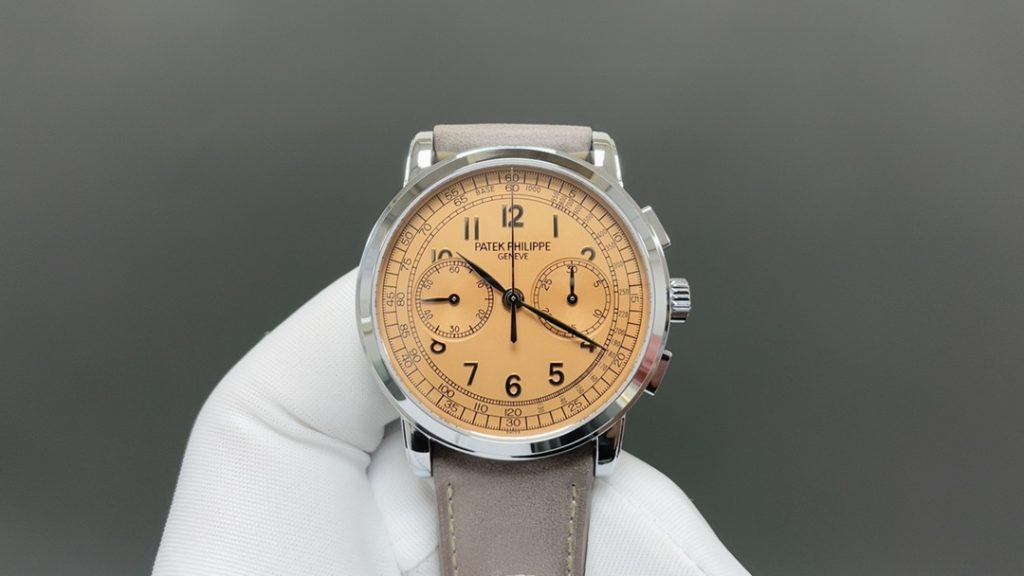 Patek Philippe Chronograph-Style Watch with Blue Dial and Leather Strap