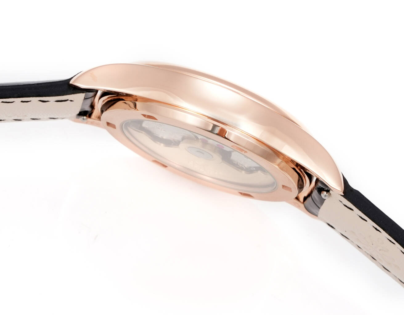 Patek Philippe Calatrava Style Automatic Watch, Silver Dial Date Rose Gold Case Leather Strap 30m