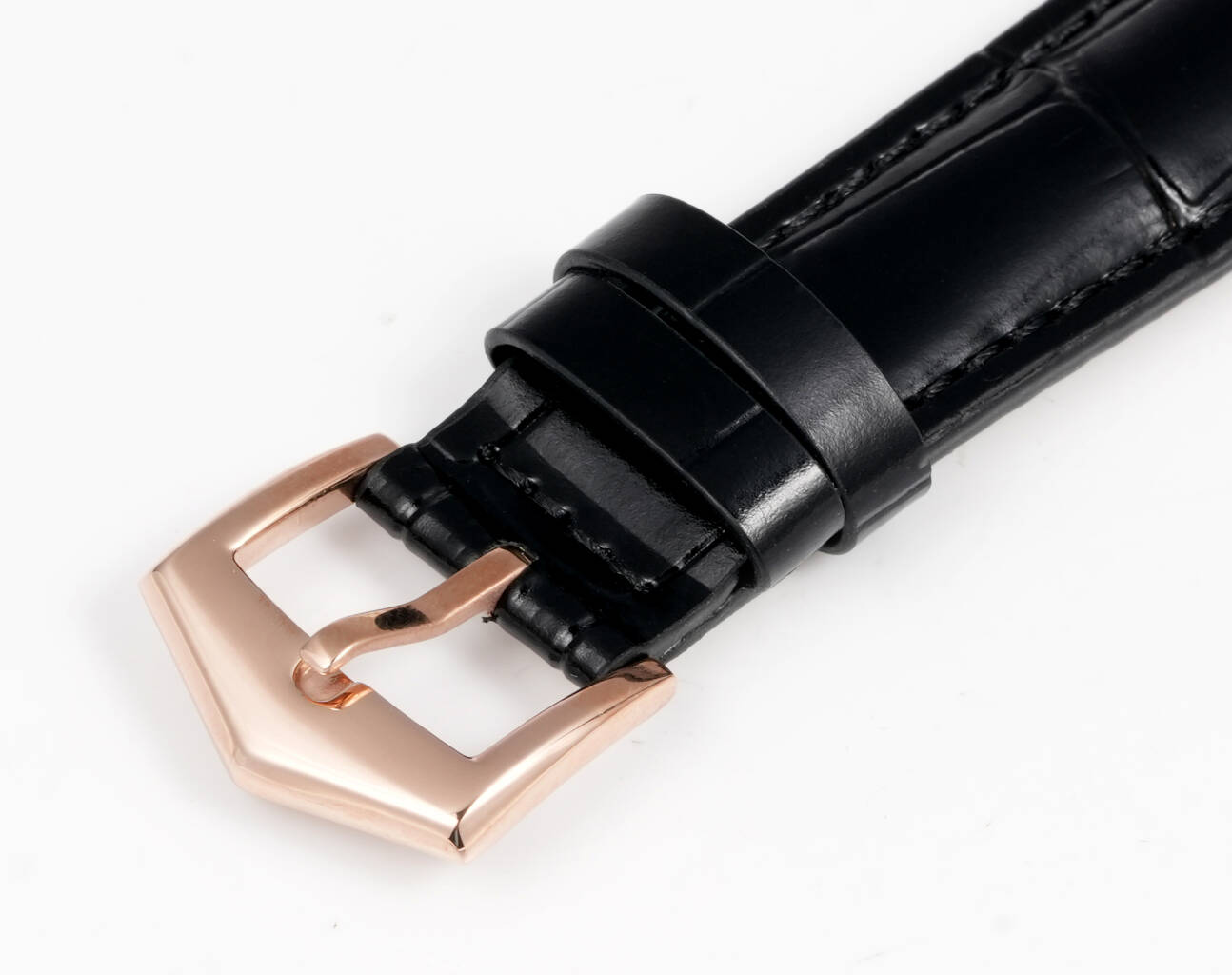 Patek Philippe Calatrava Style Automatic Watch, Silver Dial Date Rose Gold Case Leather Strap 30m