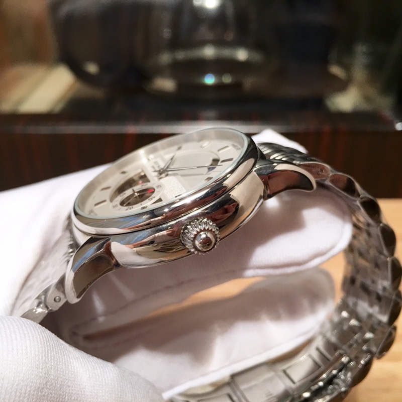 Patek Philippe Complication-Style Watch with Skeleton Dial and Metal Bracelet
