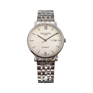 Patek Philippe Automatic Calendar Watch with Cream Dial and Metal Bracelet