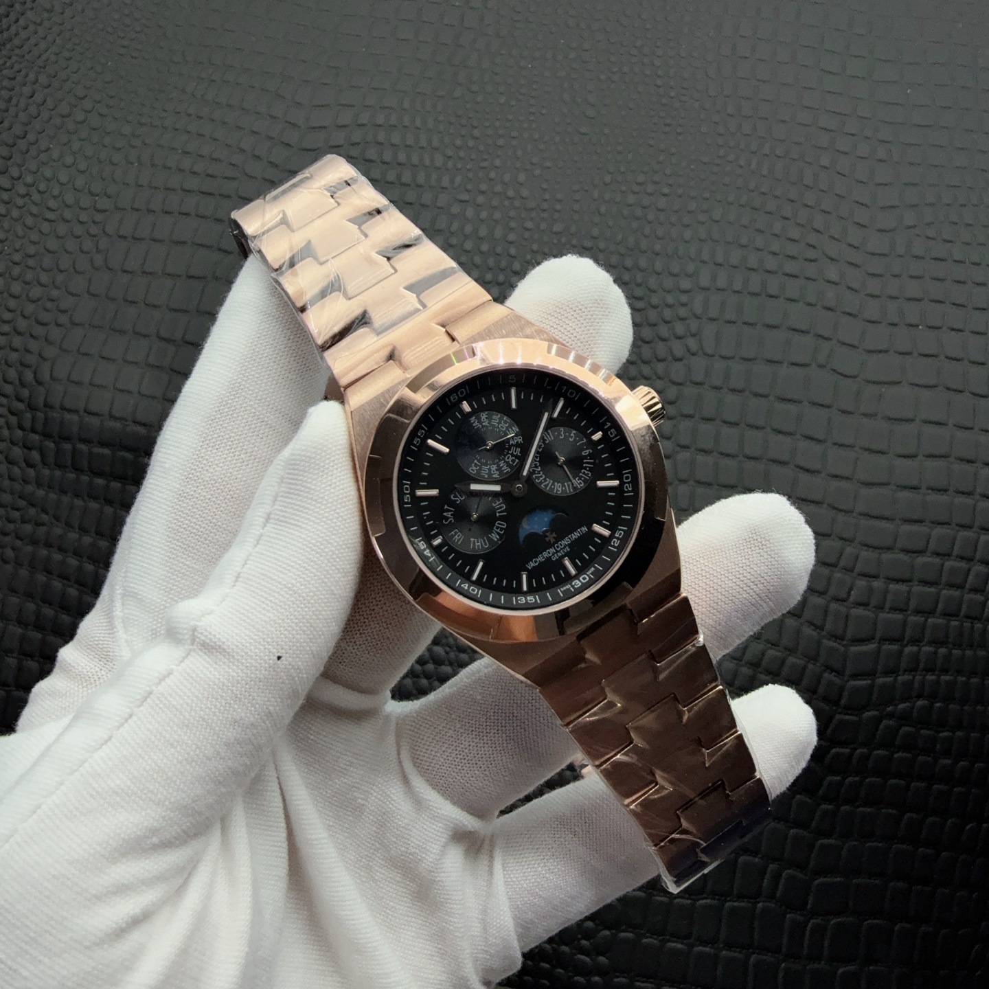 Vacheron Constantin-Style Automatic Watch with Rose-Gold Two-Tone Bracelet