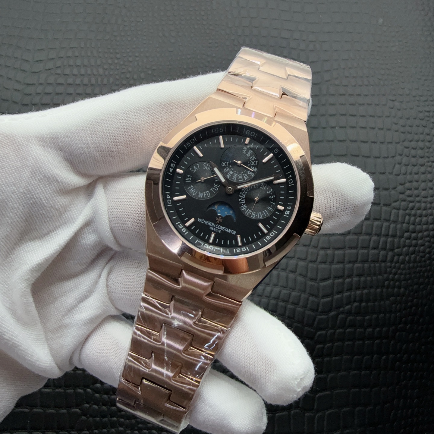 Vacheron Constantin-Style Automatic Watch with Rose-Gold Two-Tone Bracelet