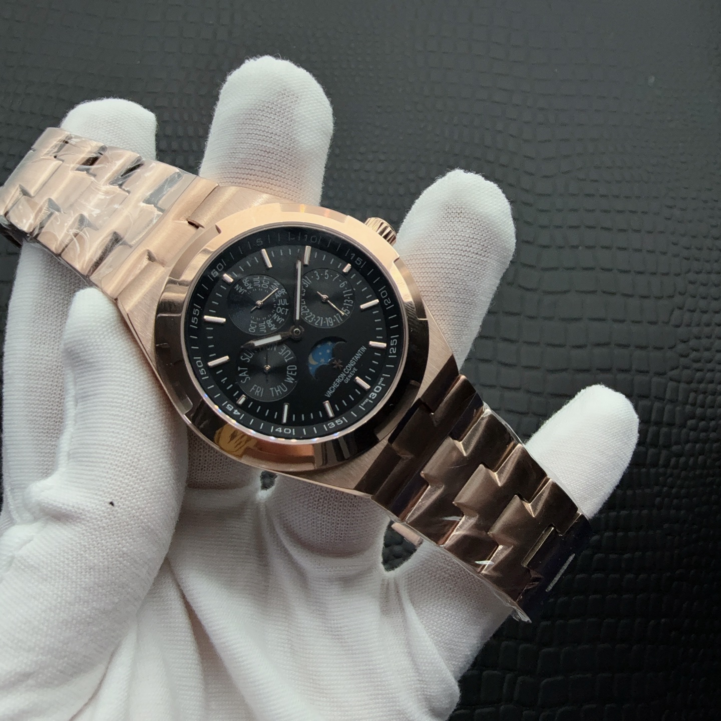 Vacheron Constantin-Style Automatic Watch with Rose-Gold Two-Tone Bracelet