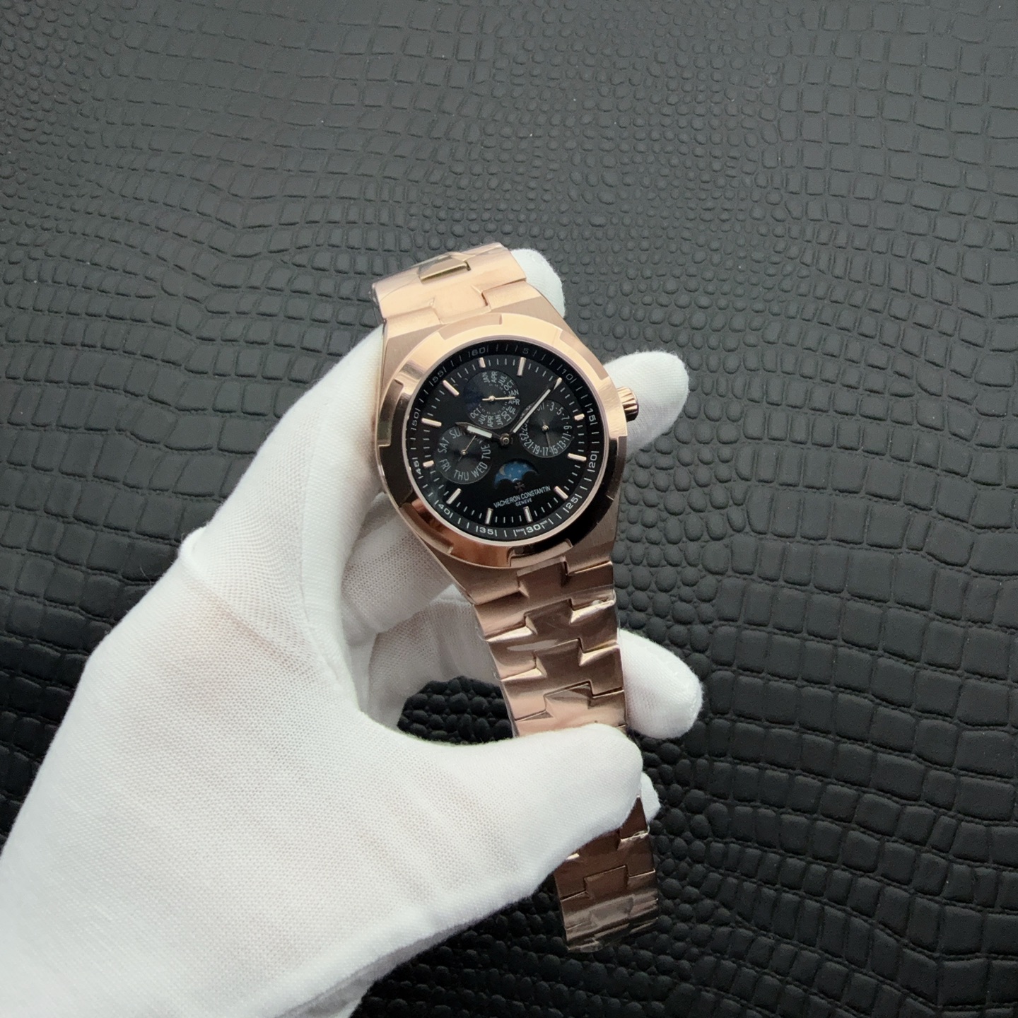 Vacheron Constantin-Style Automatic Watch with Rose-Gold Two-Tone Bracelet