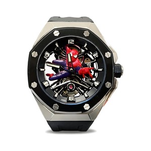 Octagonal Skeleton Watch wiAudemars Piguet Royal Style Automatic Watch, Rubber Strapth 3D Character Display