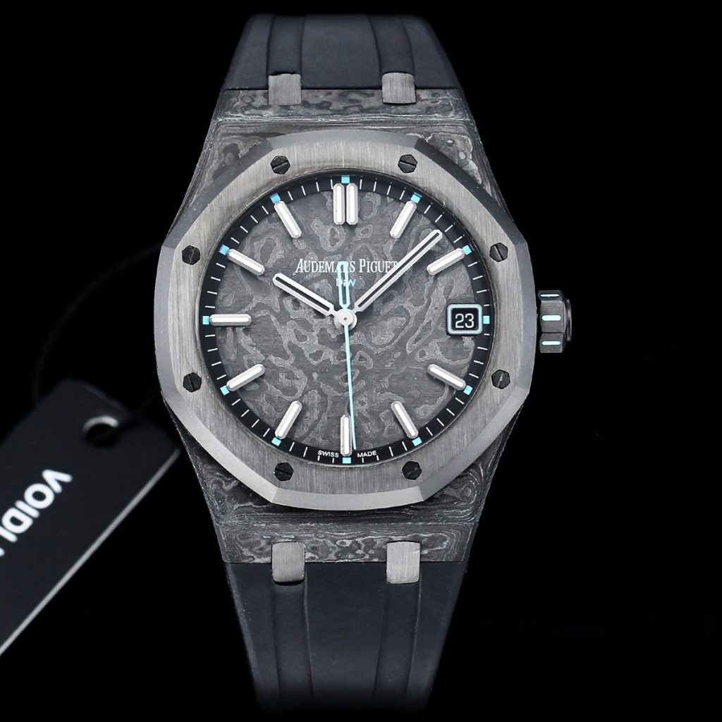 Audemars Piguet Royal Oak-Style Carbon Composite Watch with Marbled Dial