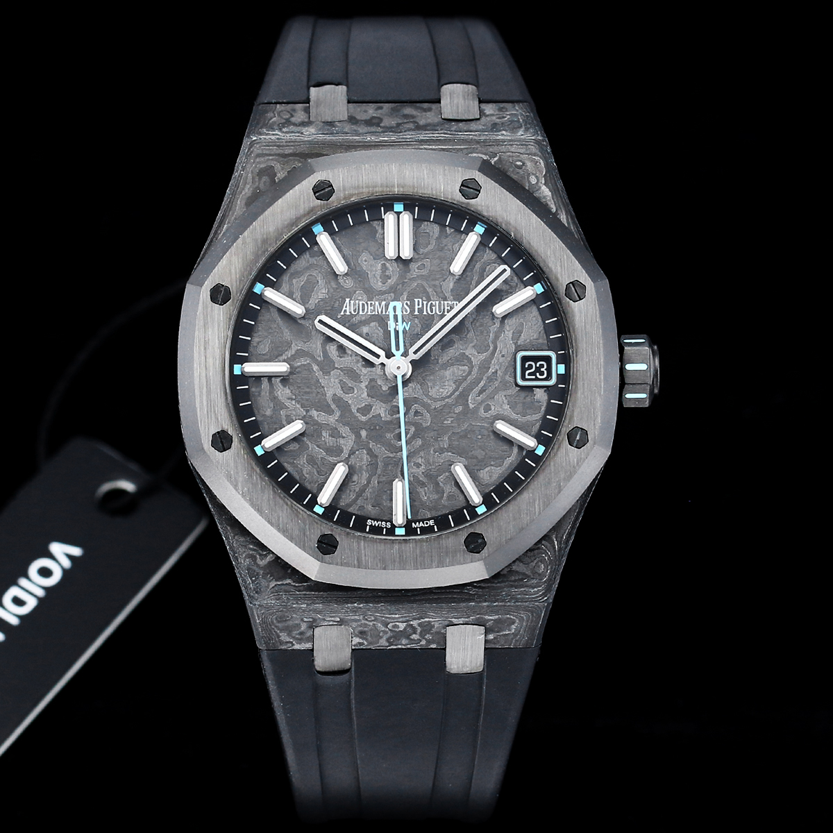 Audemars Piguet Royal Oak-Style Carbon Composite Watch with Marbled Dial