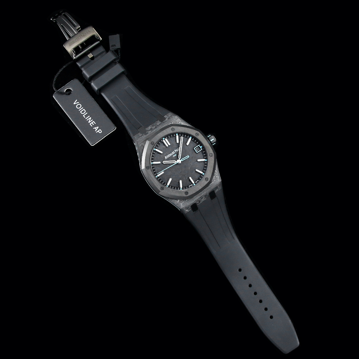 Audemars Piguet Royal Oak-Style Carbon Composite Watch with Marbled Dial