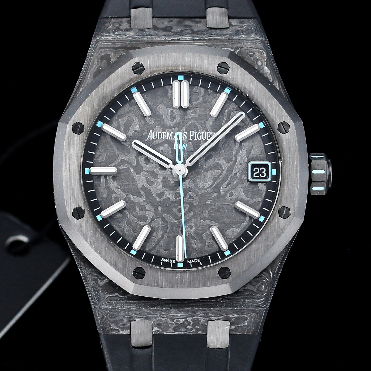 Audemars Piguet Royal Oak-Style Carbon Composite Watch with Marbled Dial