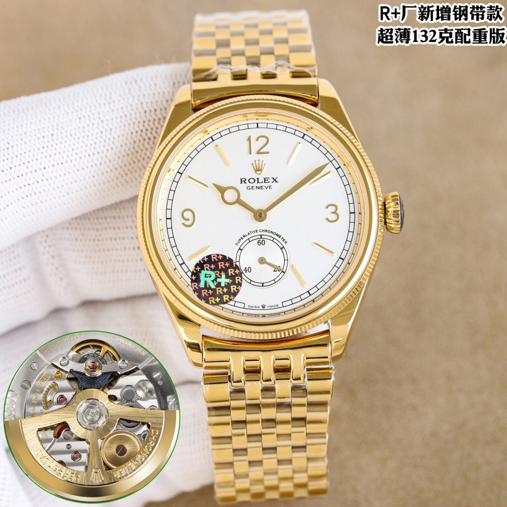 Rolex-Style Watch with Blue Dial and Gold Bracelet