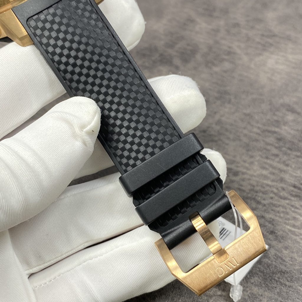 IWC Aquatimer-Style Watch with Black Dial and Yellow-Gold Tone Case
