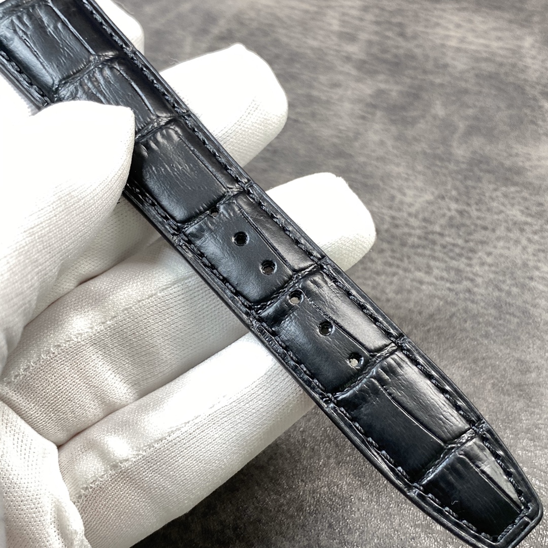 IWC Portugieser-Style Watch with Blue Dial and Power Reserve Display