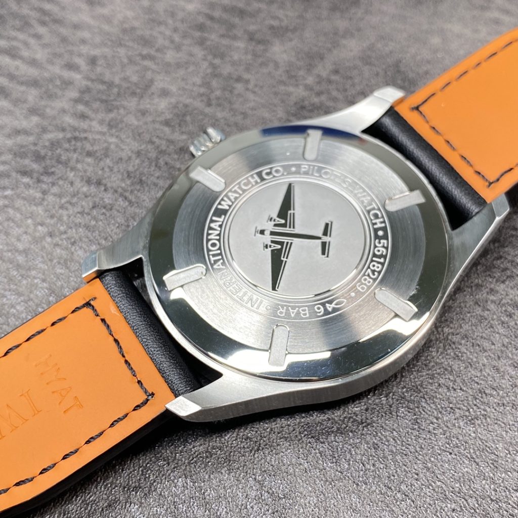 IWC Mark XVI Pilot-Style Watch with Black Dial and Leather Strap