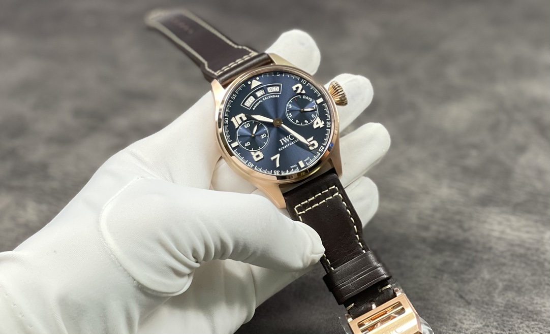 IWC Portugieser-Style Annual Calendar Watch with Blue Dial