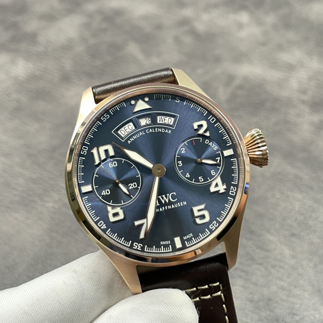 IWC Portugieser-Style Annual Calendar Watch with Blue Dial