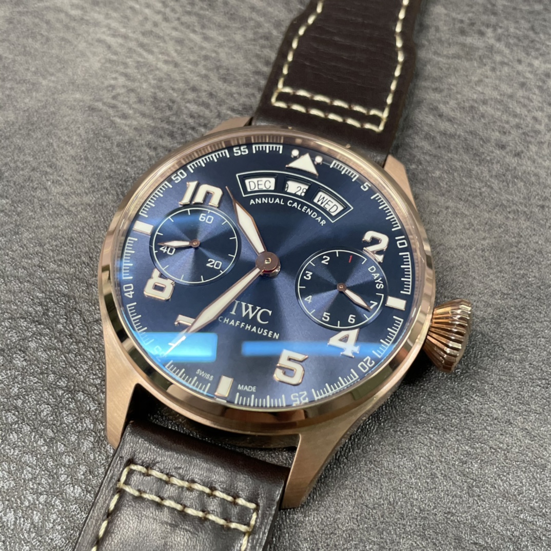 IWC Portugieser-Style Annual Calendar Watch with Blue Dial