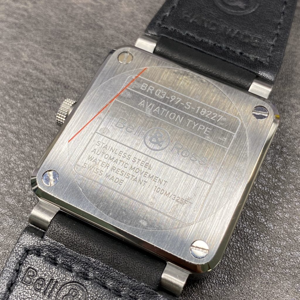 Bell & Ross BR01-Style Square Watch with Black Dial and Leather Strap